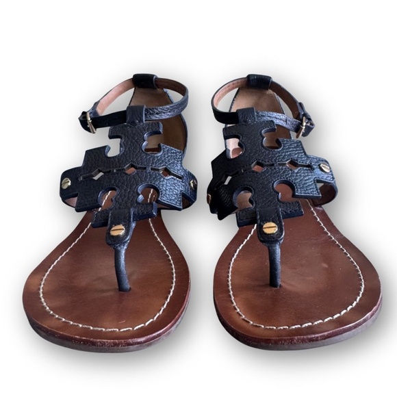 Tory Burch Chandler Wedge 50MM Wedge Sandal Black Size 8 in Box with Dust Bag - Picture 2 of 14